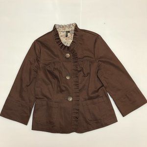 Ambition Swing Jacket Coat Blazer Brown Paisley